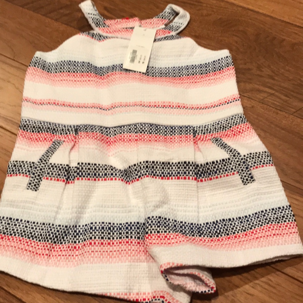 Janie and Jack Romper Striped Tweed